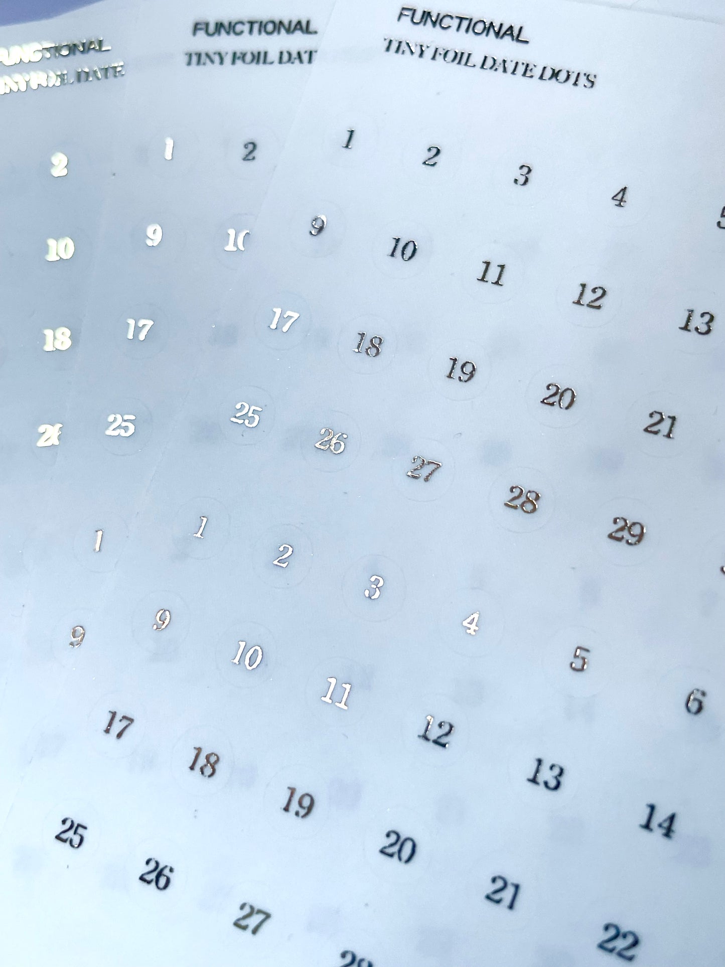 TINY TRANSPARENT DATE DOTS