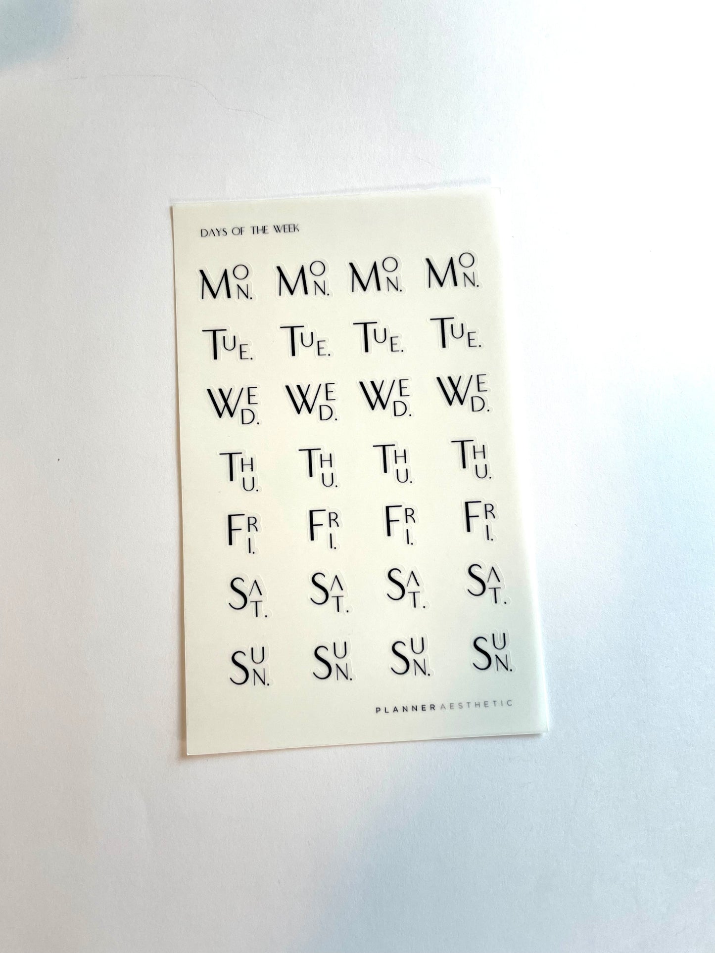 DAYS OF THE WEEK DECO