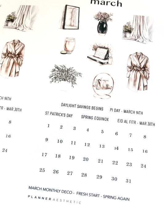 MARCH MONTHLY DECO