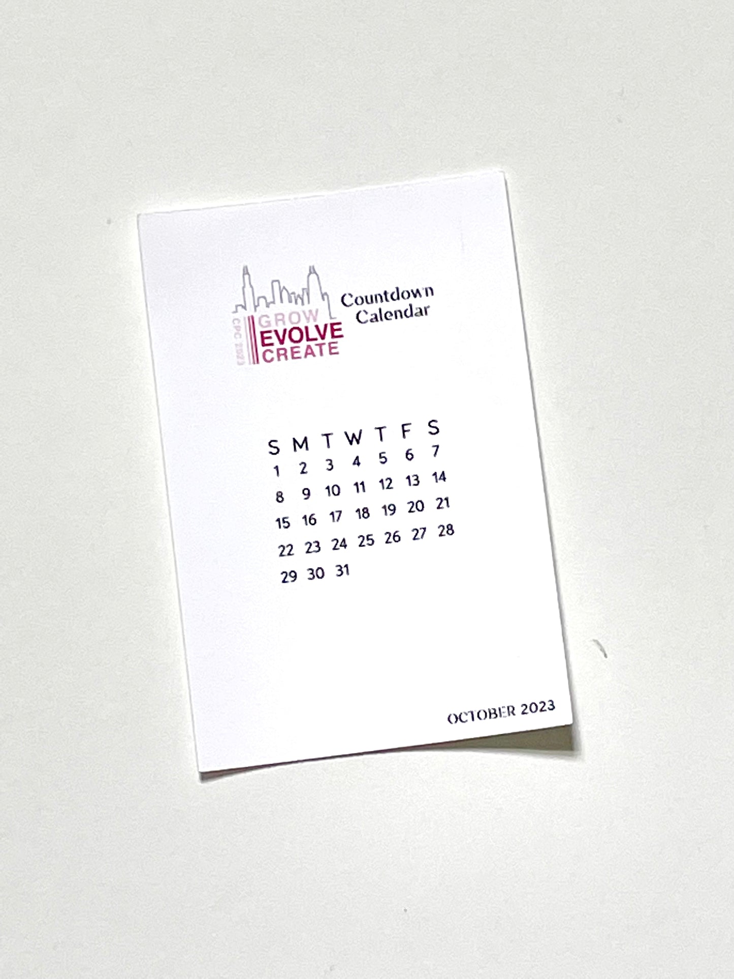CHICAGO PLANNER CONFERENCE COUNTDOWN CALENDAR CARD