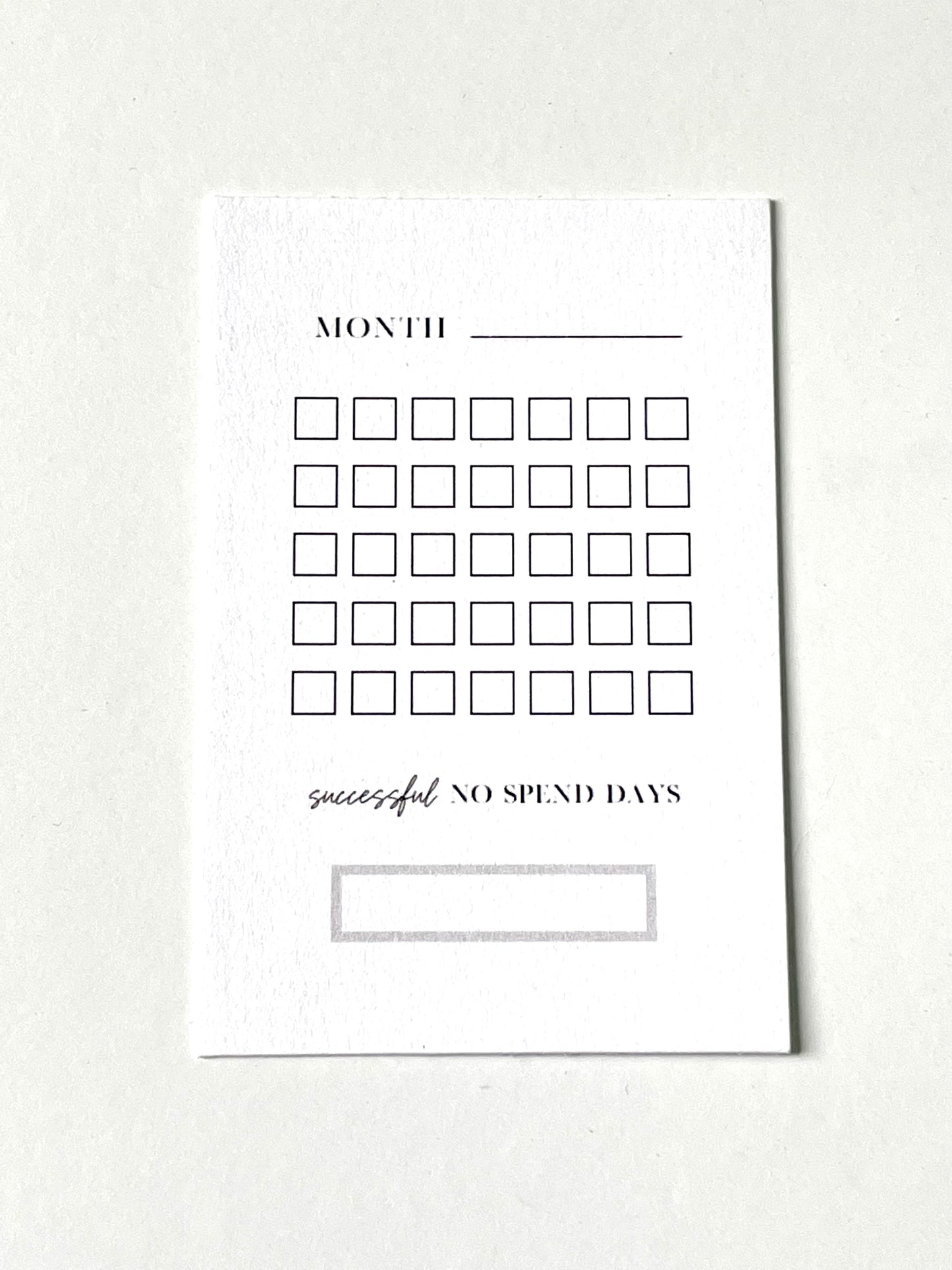 NO SPEND CHALLENGE TRACKER